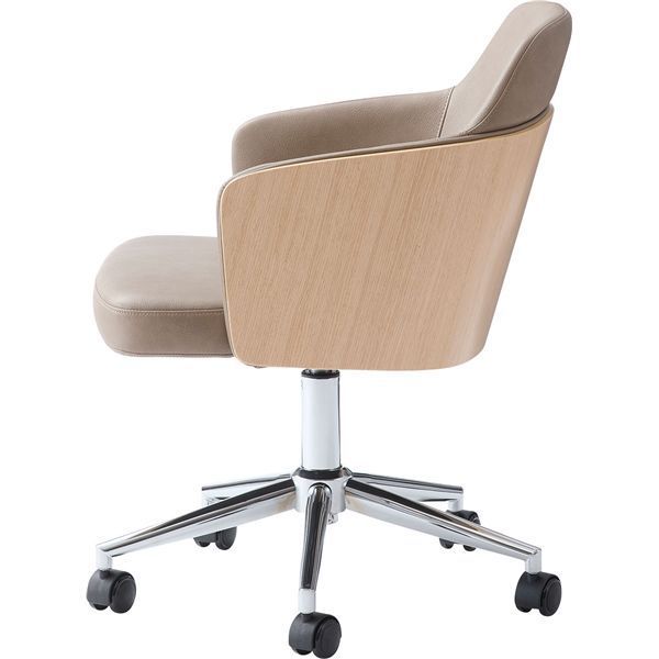 Style ベージュチェア 高さ調整機能付き デスクチェア ベージュ （約W53.5xD59.5xH76.5-85.5xSH46-55cm） 組立