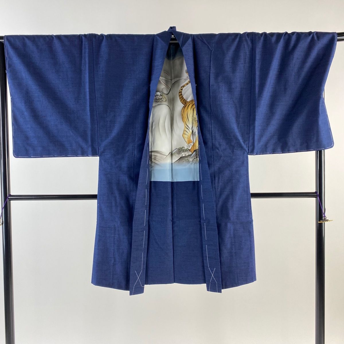 着物と帯 時流】M55y◇正絹 男性用羽織◇本場大島紬美品 丈96 般若 