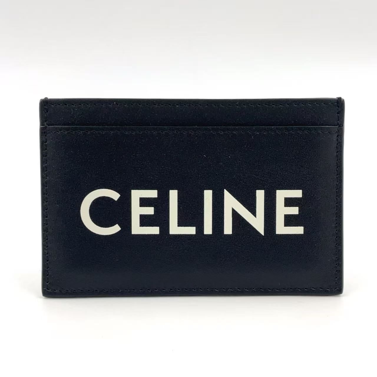 CELINE レザー ブラック×ホワイト カードケース F-IE-1209