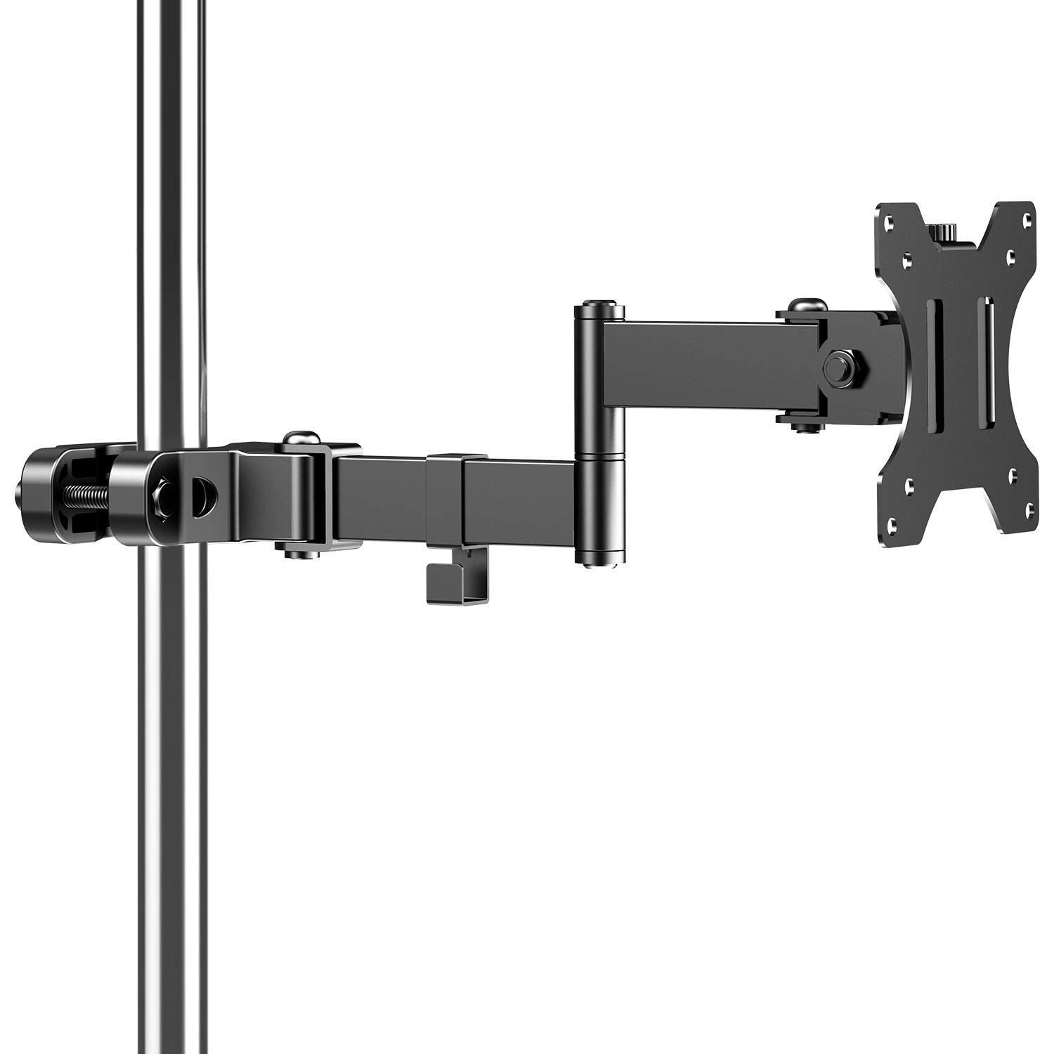 【在庫処分】ブラック スチール製 高さ調整可能 １画面 ZJ35-01 ACCURTEK - (13～32インチ、最大8kg対応) ポール取り付け式 シングル モニターアーム