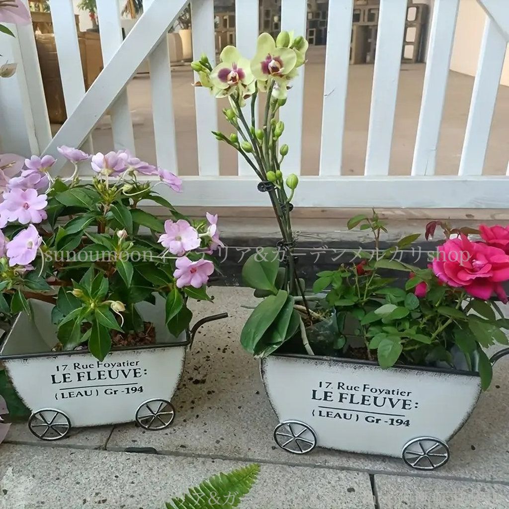 ポット お洒落 ガーデン 錆びにくい カートプランター 植木鉢 ガーデンインテリア ガーデン 4-7 ヴィンテージ調 庭の装飾 アイアン 鉢植え インテリア おしゃれ プランター ガーデニング 雑貨 ガーデン雑貨