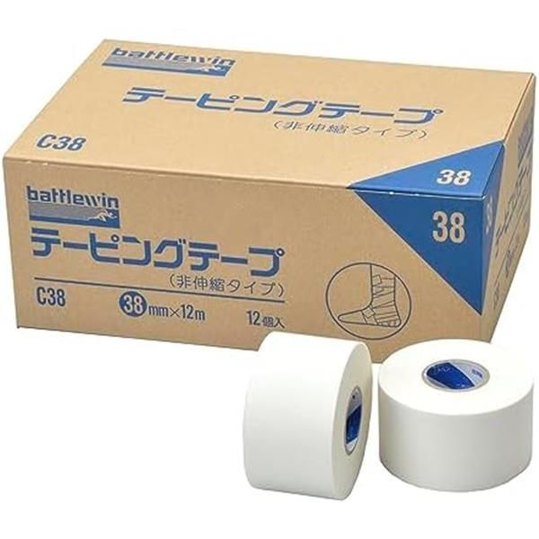 サイズ: 38mm幅_大容量タイプ ニチバン(Nichiban) テーピングテープ 非伸縮 C-38 幅38mm×長さ12m 1箱 12巻入