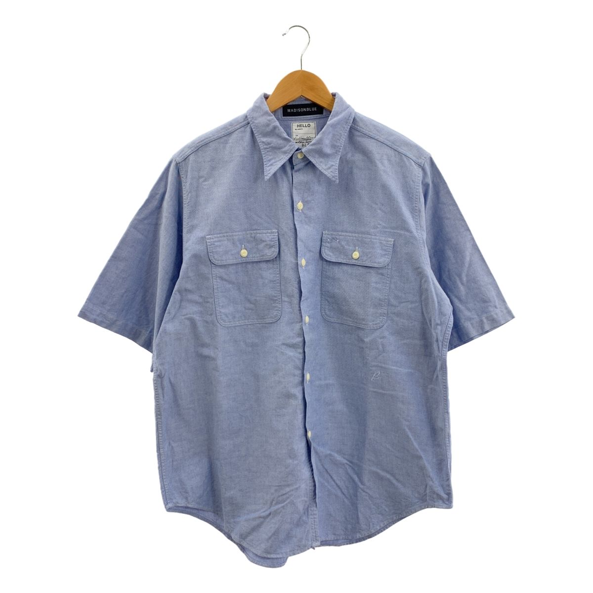 MADISON BLUE マディソンブルー × Ron Herman ロンハーマン HAMPTON Short Sleeve Shirt ハンプトン ロゴ オーバー シャツ ブラウス 02 M サックスブルー メンズ