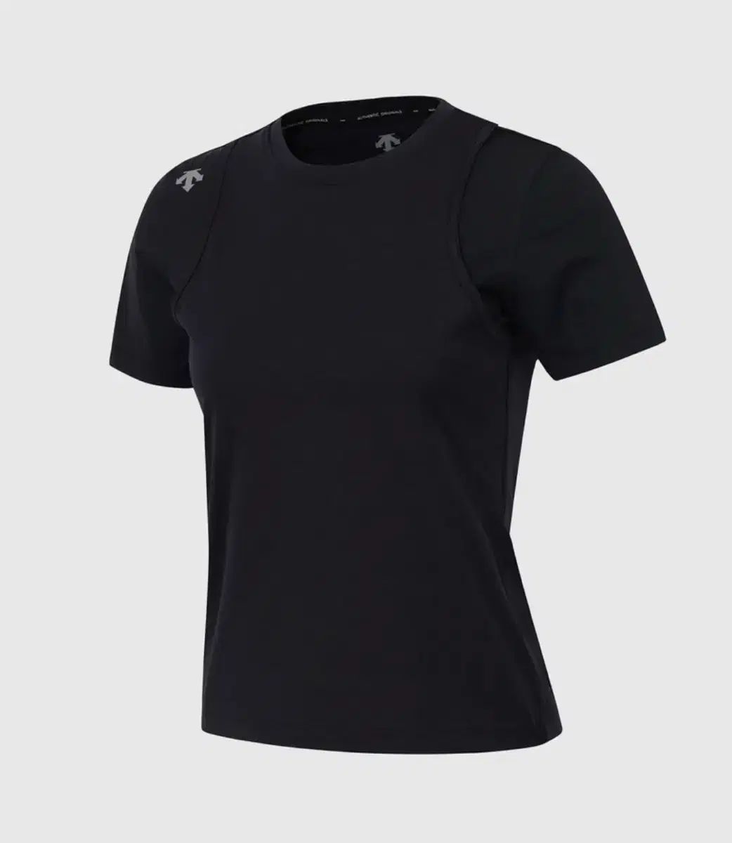 デサント ウィメンズ ランニング レイヤード 半袖 Tシャツ ブラック 90 m