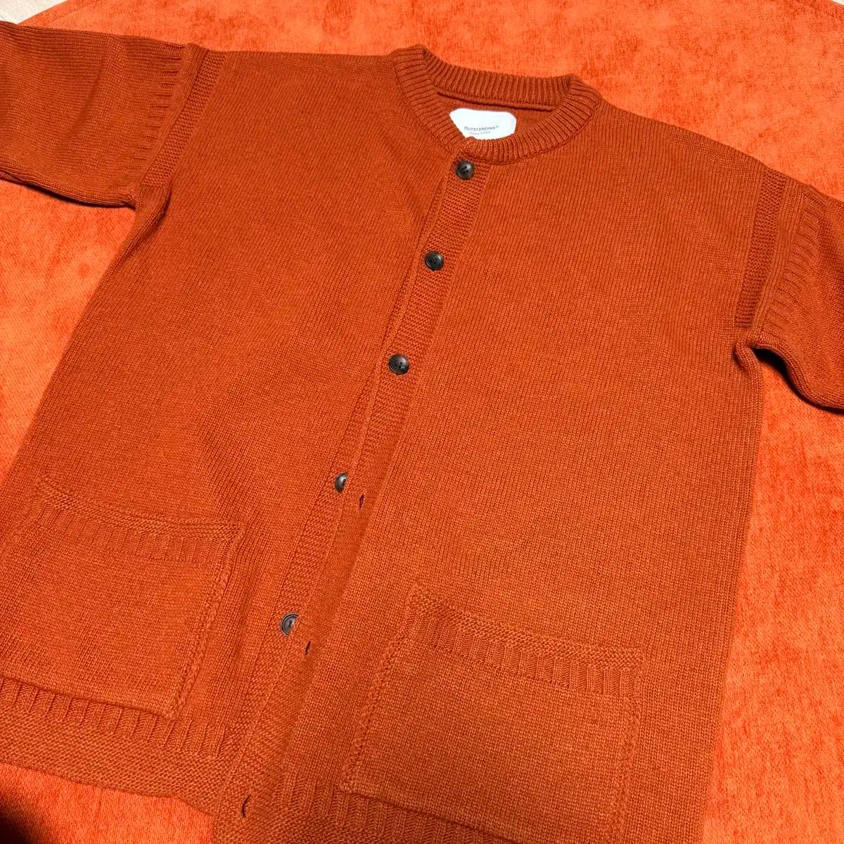 L OUTSTANDING - CO アウトスタンディング ラムズウール Fisherman フィッシャーマン カーディガン