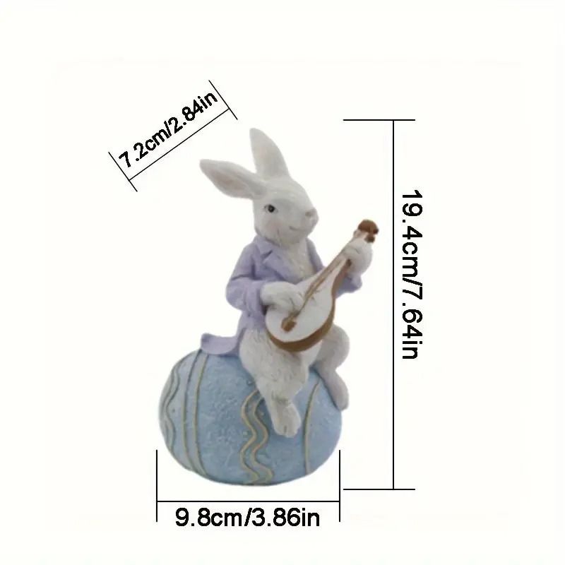 楽器を奏でるうさぎ うさぎ置物 ウサギ 飾り 動物 楽器演奏 置物