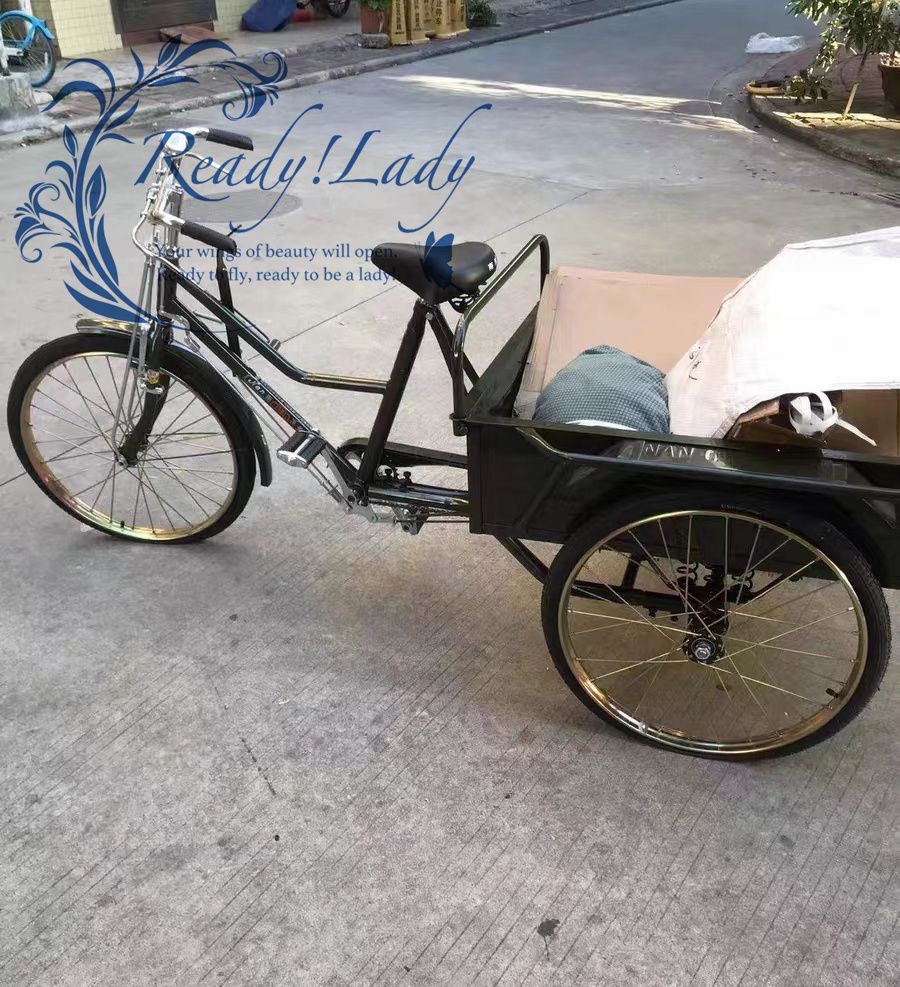 三輪自転車 大人用貨物三輪車 ダブルブレーキ 三輪車 24インチ 載荷重100kg 大容量 貨物バスケット後カゴ付 グリーン 全長2160mm -  メルカリ