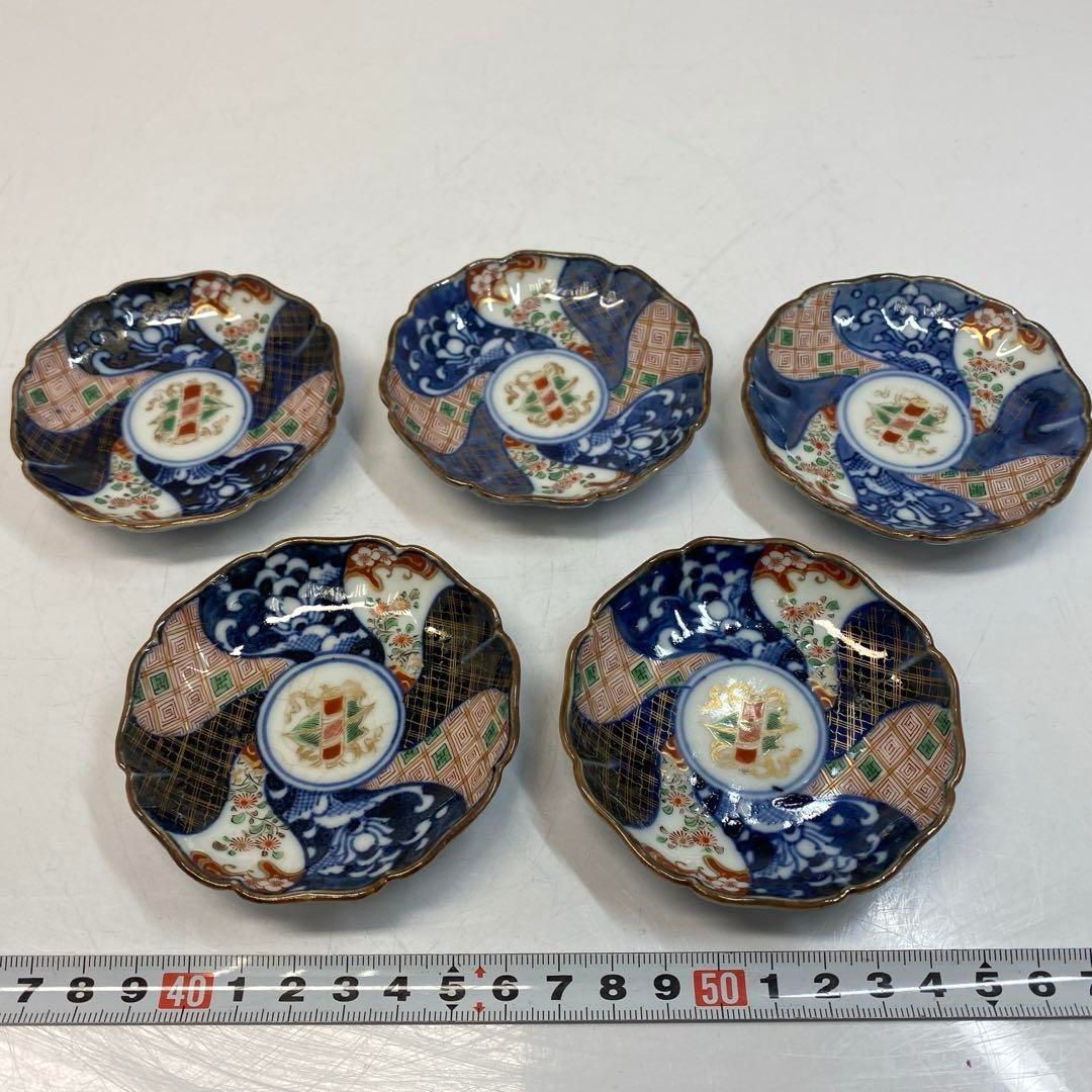 吉伊万里 上手 輪花小皿 5客 東な6-0406