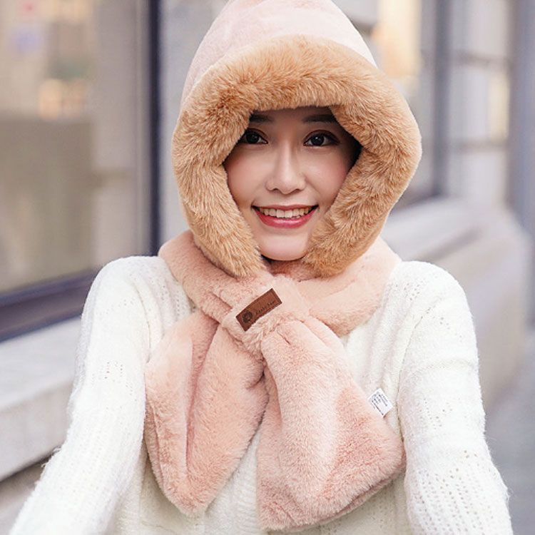 マフラー フード付き ネックウォーマー レディース 耳当て フェイクファー ふわふわ 帽子 スノーボード スキー スヌード 通学 中学生 高校生 通勤 保温 暖かい 一体化マフラー ストール 防寒 可 xsp2429