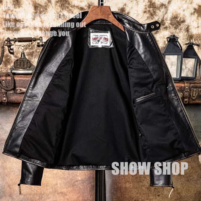 美品 メンズファッション ホースハイド 30's☆ ヴィンテージ加工 馬革 レザージャケット シングルライダース バイクレザー / SIZE 2152  - メルカリ