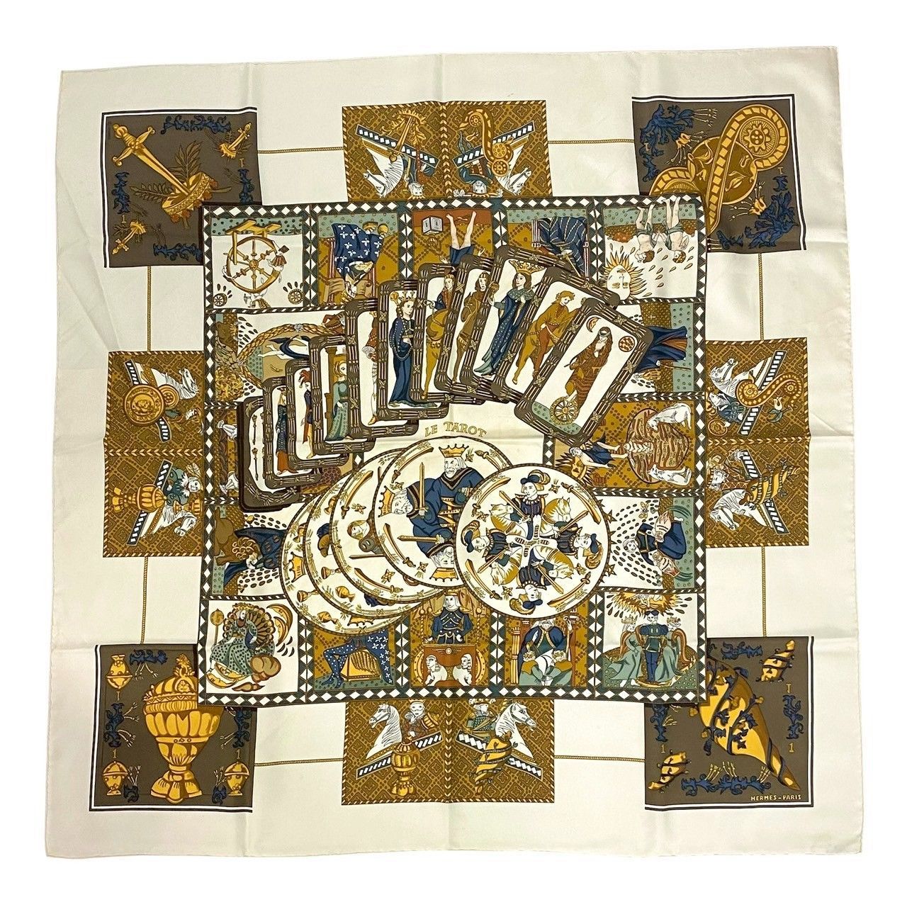 SJ【HERMES】カレ90 タロットカード スカーフ SILK/シルク 100
