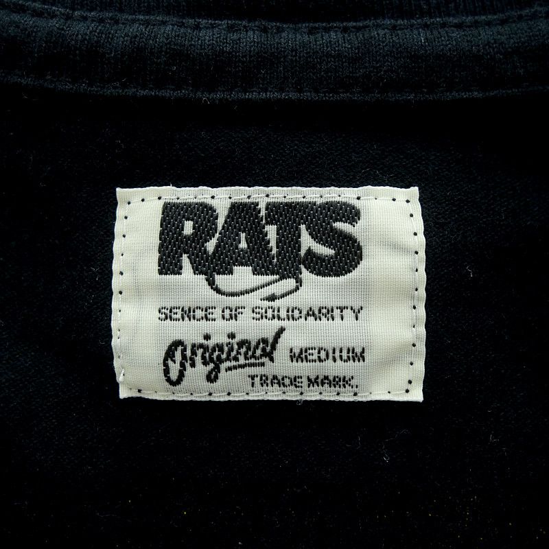 ラッツ/RATS 23SS COLOR TAG TEE Tシャツ サイズ M ラッツ/RATS 23SS COLOR TAG TEE BLACK カラータグ プリント T