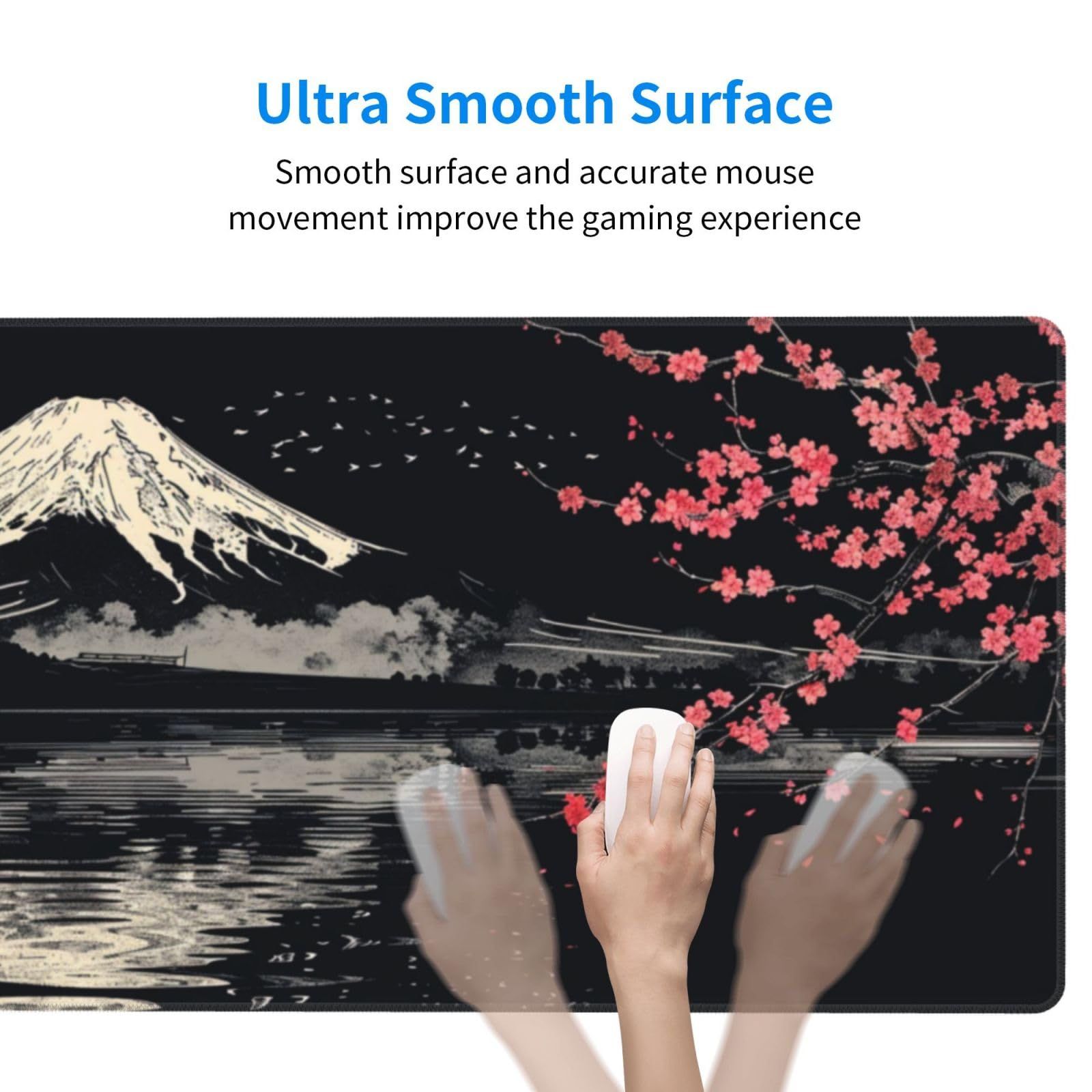 MEKAKUSHI Desk Mat - MIWAX ミワックス| カッティングマット | カッターマット デスクマット 花, マウスパッド 1500x800x3mm, デスクマット 対応 エッジ周辺強化, 鼠标垫超大 滑り止めゴム底, M