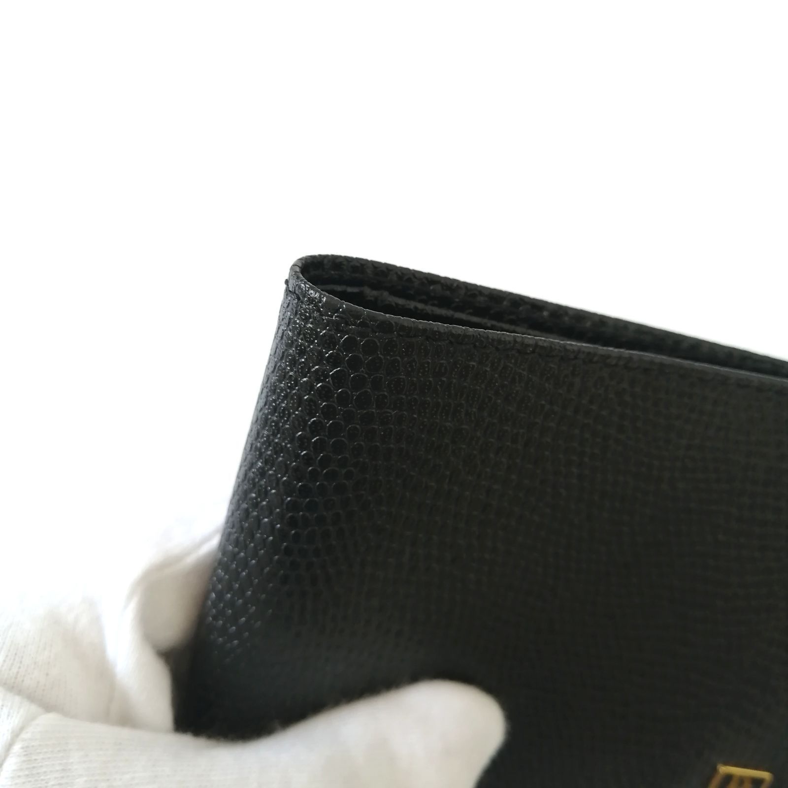 二つ折り札入れ-キーホルダーのセット ブラック