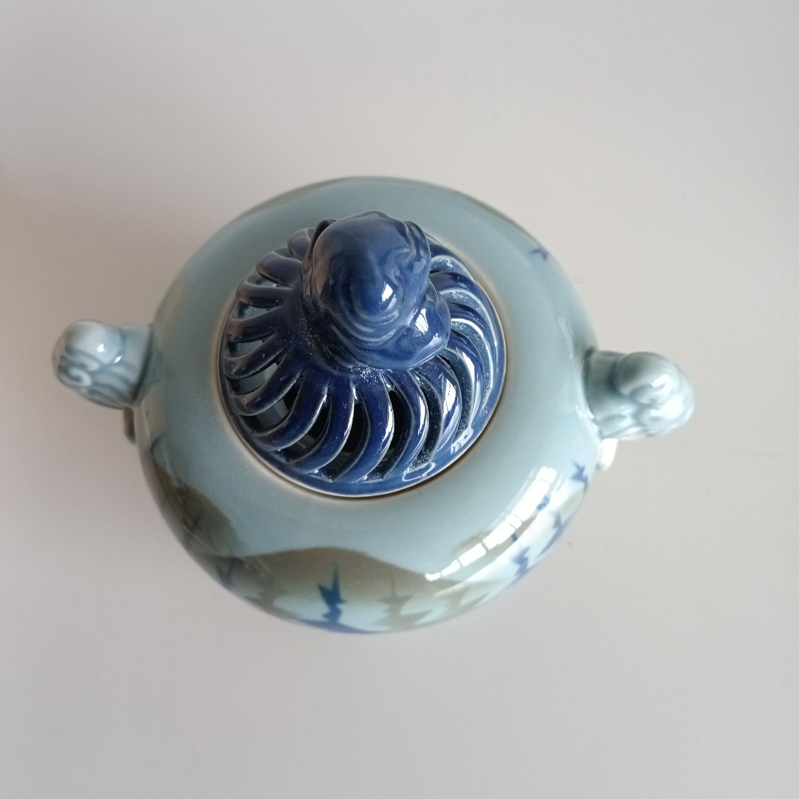 万象窯 九谷焼 香炉 旭山作 染付香炉 九谷焼 山水 3号香炉 万象窯