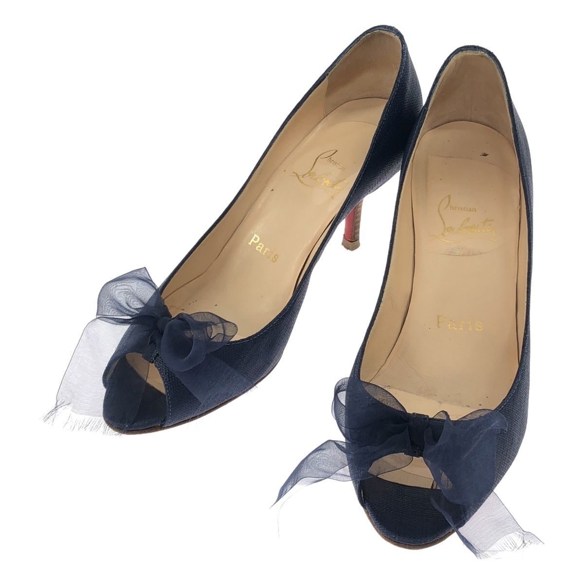 Christian　Louboutin　フラット　パンプス　リボン　スリッポン Christian Louboutin フラット パンプス リボン スリッポン