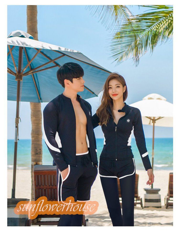 レディース 体型カバー 上下セット 水着 ラッシュガード ペアルック