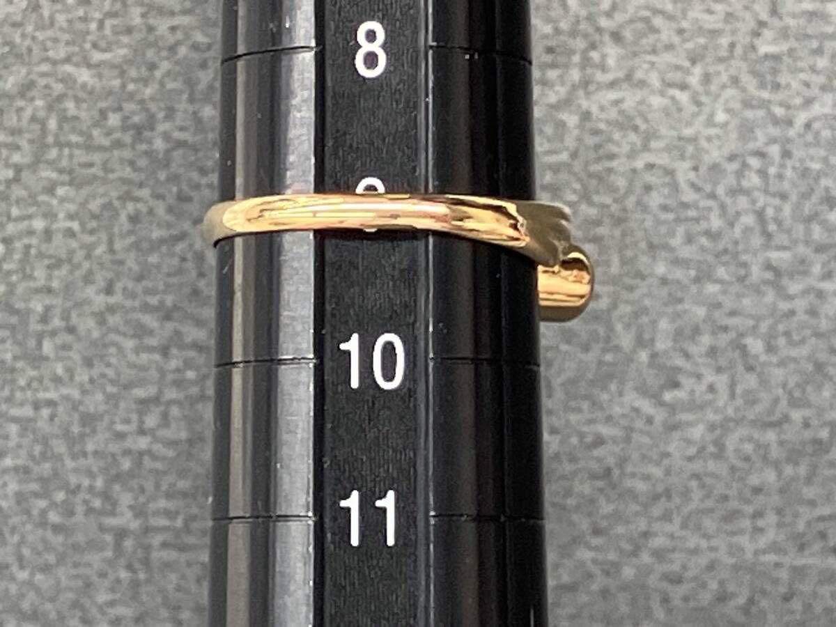 K18 イエローゴールド 天然ダイヤモンド ＃9 D0.15ct 総重量2.01g 