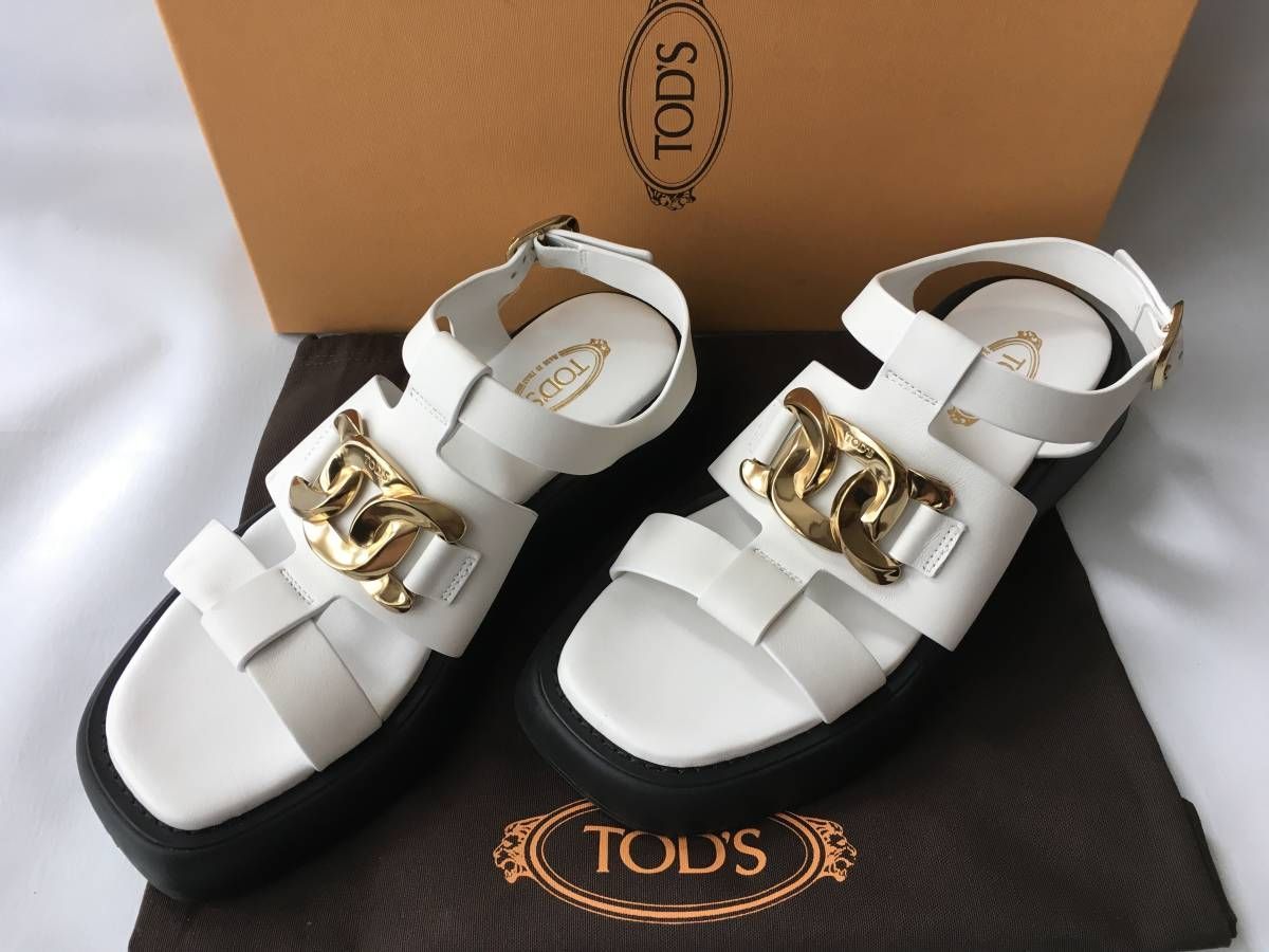 美品 TOD'S(トッズ) ケイト ビット メタルチェーン サンダル36