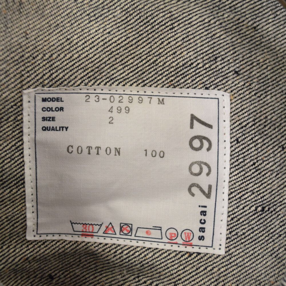Sacai (サカイ) 23SS Denim Jacket サイドジップ デニム Sacai (サカイ) 23SS Denim Jacket サイドジップ デニム