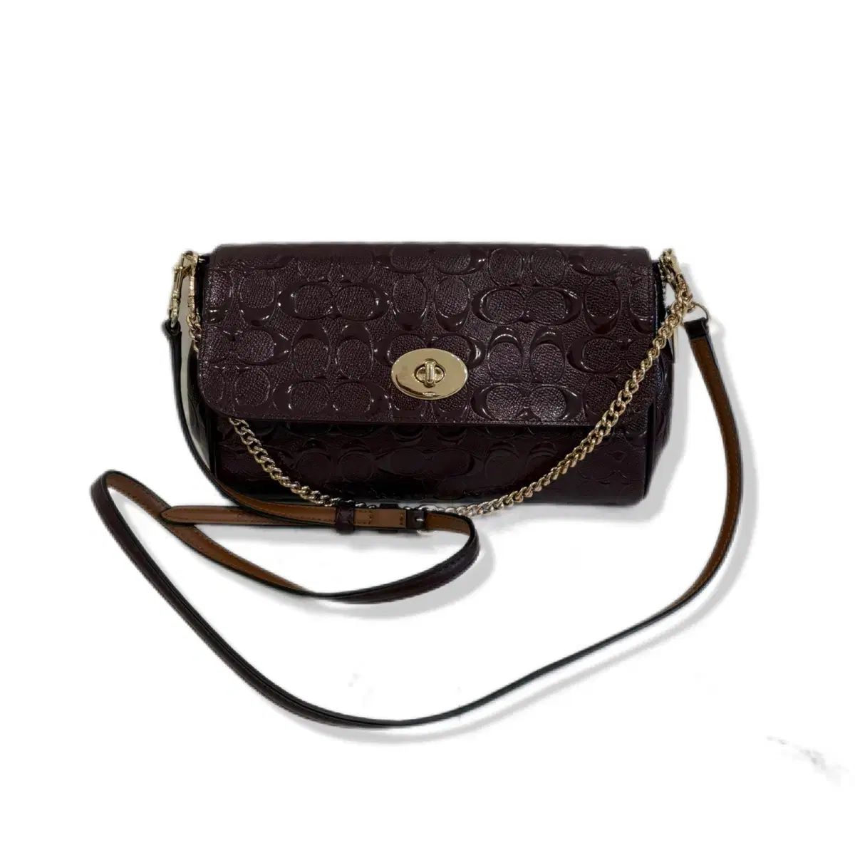 COACH コーチ パテントレザー ルビークロスボディバッグ