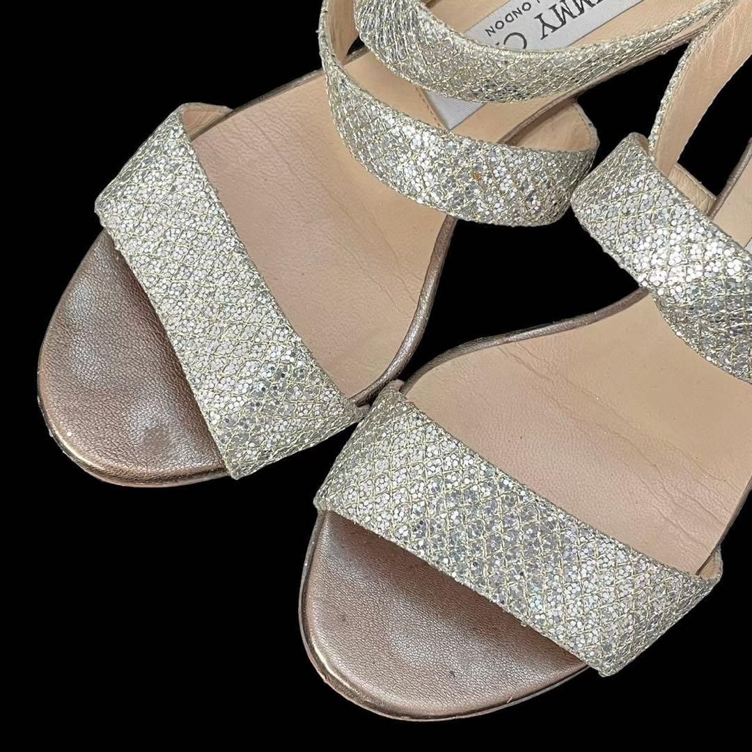 JIMMY CHOO ジミーチュウ クロスストラップサンダル シルバー