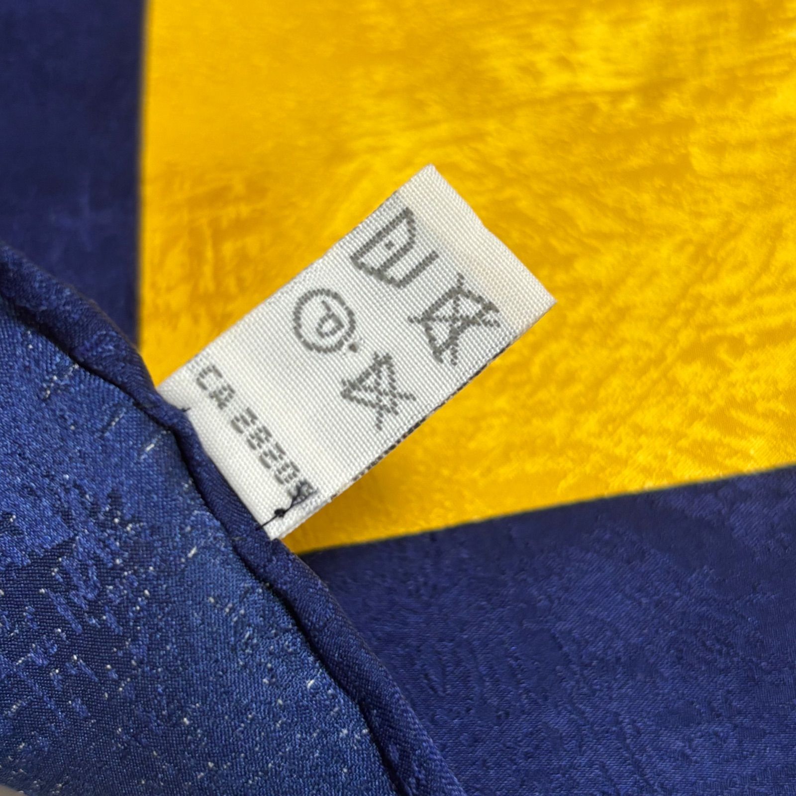Hermes|エルメス|スカーフ|大判ハンカチーフ|イエロー×ネイビー×ゴールド|
