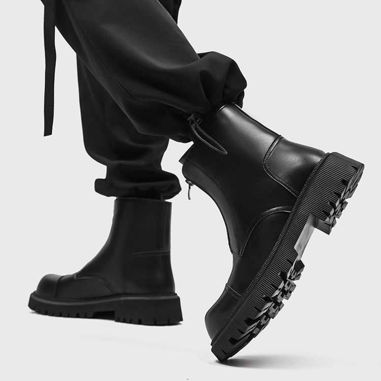 フロントジップ チャンキー ブーツ 厚底 メンズ ストリート 韓国 001_100a.jpg