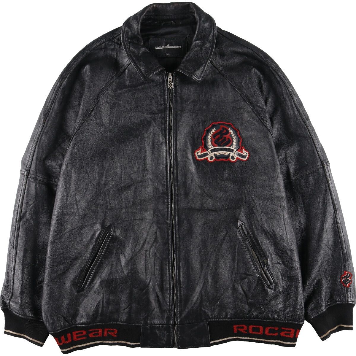古着 ビッグサイズ Roca wear レザーブルゾン 5XL メンズXXXXXL/evb005629