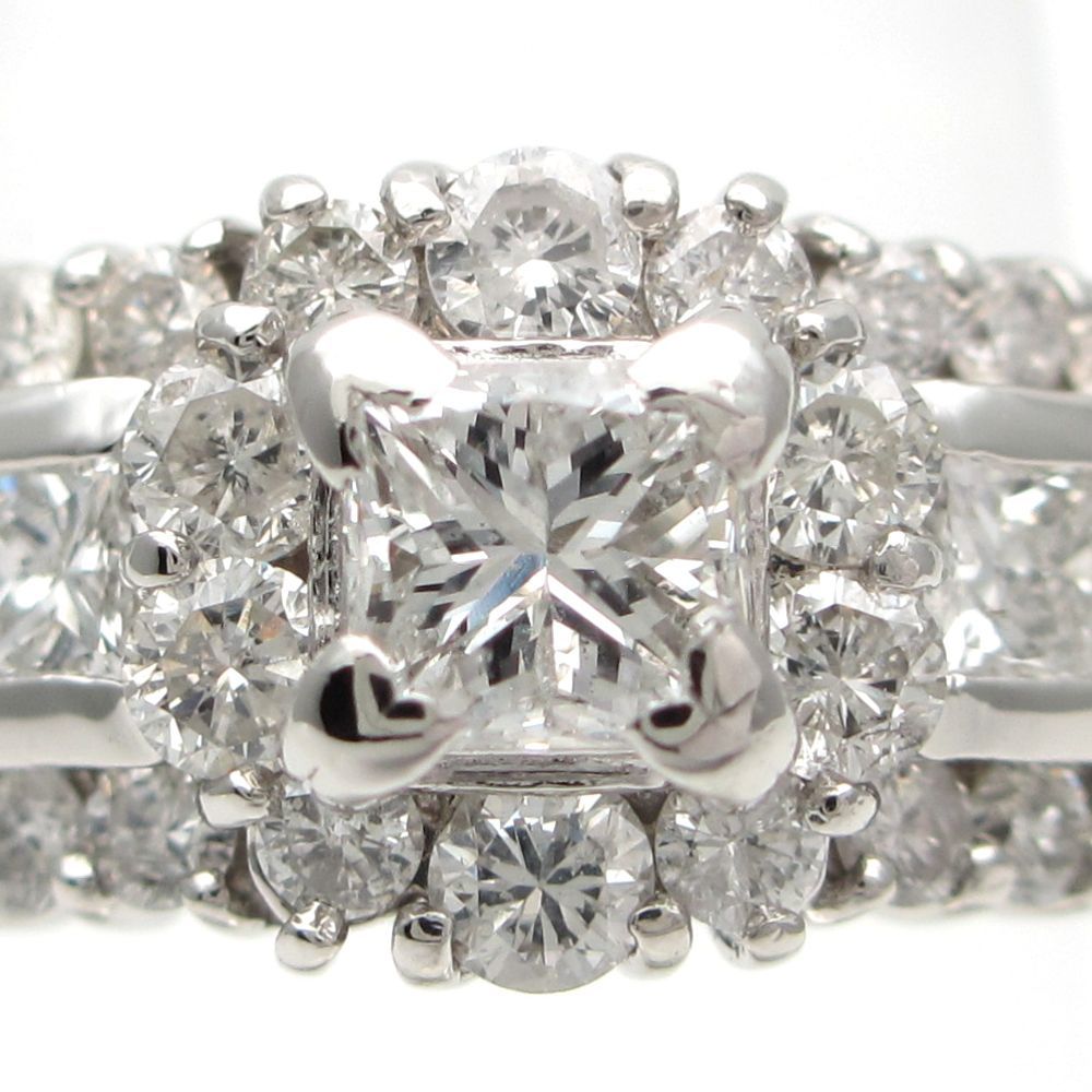 Pt900 プラチナ ダイヤモンド 1.56ct 指輪 中古 美品 新品仕上済