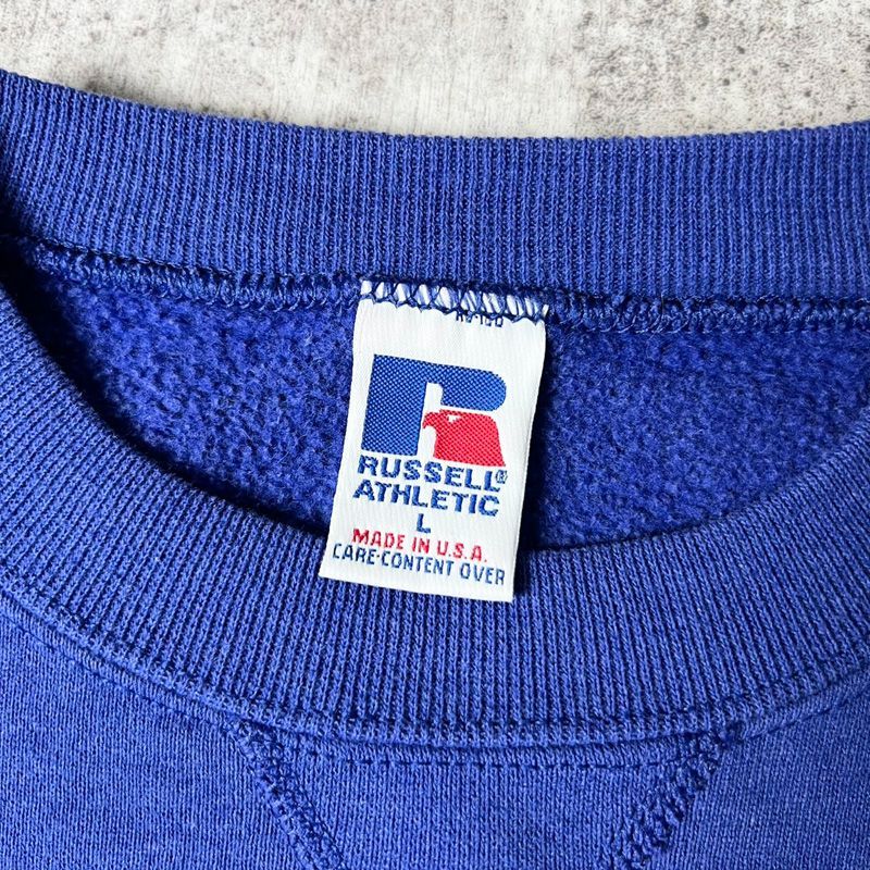 雰囲気系 90s USA製 RUSSELL 無地 前V スウェット トレーナー L