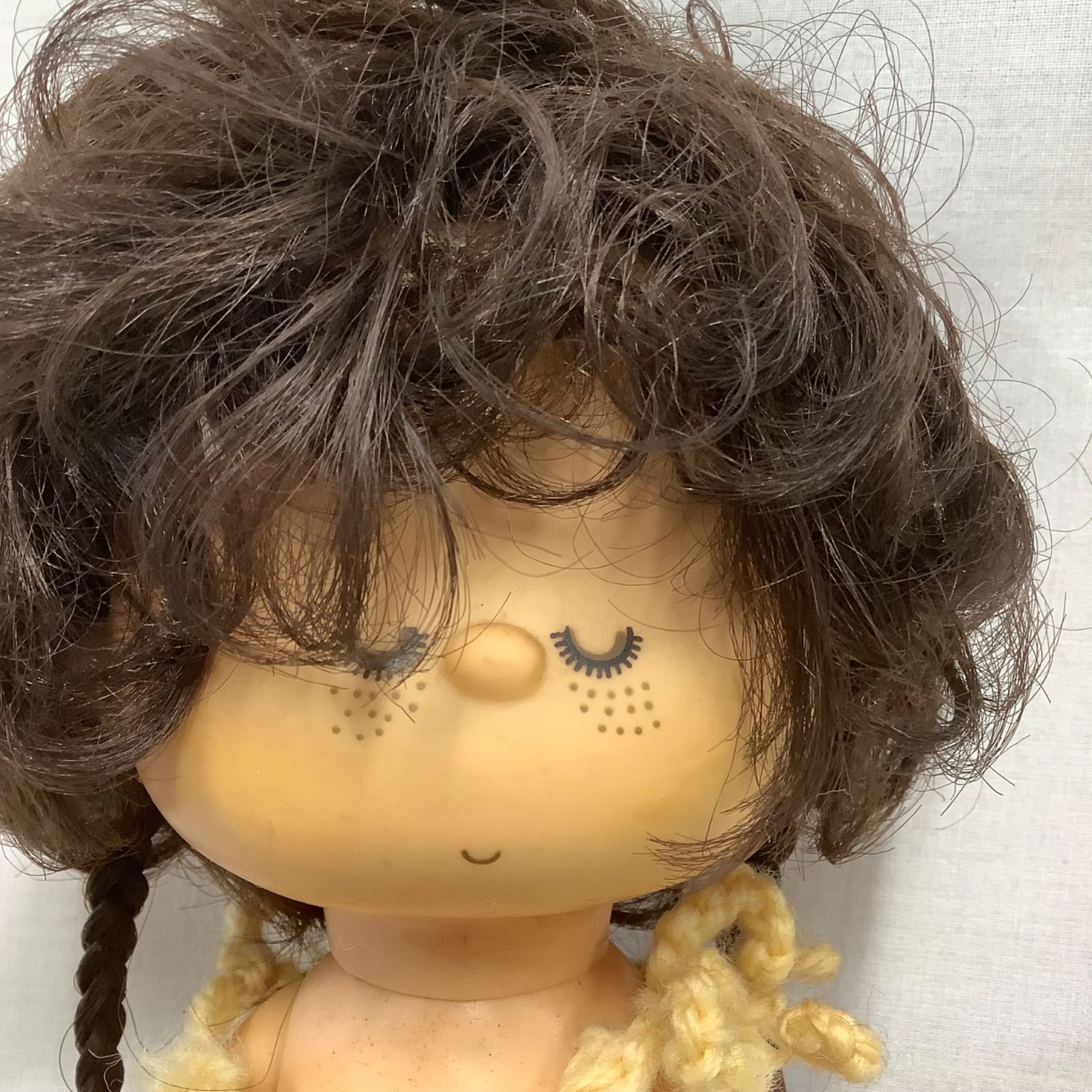 昭和レトロ ソフビ人形 パーマ 三つ編み 女の子 日本製 C759 - メルカリ