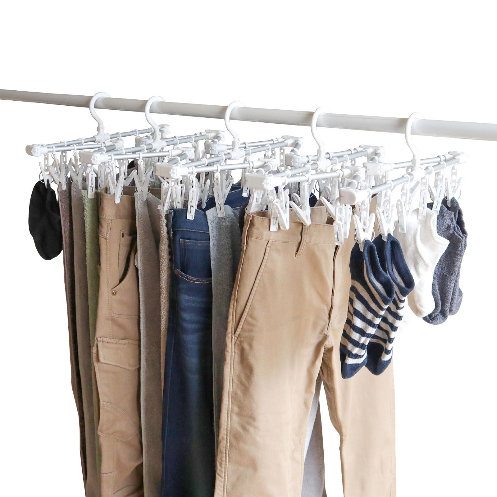 東和産業 titto アルミ伸縮ピンチハンガー 78ピンチ 伸縮自在 伸縮ハンガー 超特大 伸縮角ハンガー 洗濯ハンガー 折りたたみ コンパクト 洗濯物干し 物干しハンガー