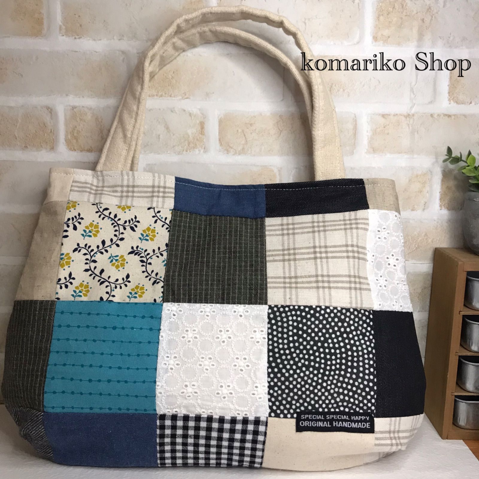 トートバッグ（横幅A4サイズ）ハンドメイド パッチワーク➀ メルカリShops