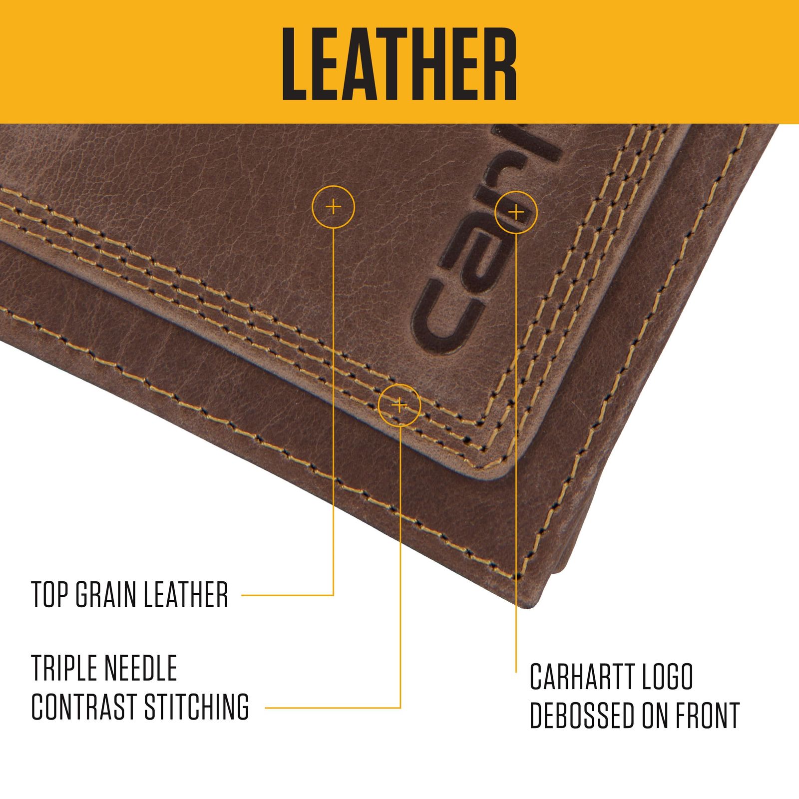 カーハート) Carhartt メンズ トップグレインレザー 三つ折り