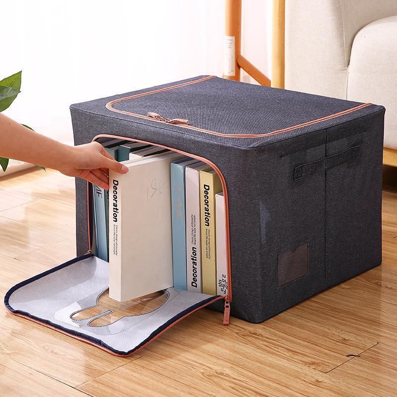 .♥ 猫窓収納ボックス 2個セット 66L 窓付き 収納 ボックス 50×40×33cm 猫型 前開き 折りたたみ ワイヤー入り 積み重ね 布 大容量 衣類 xzdsrue WWW_KANDAIZUMI_COM