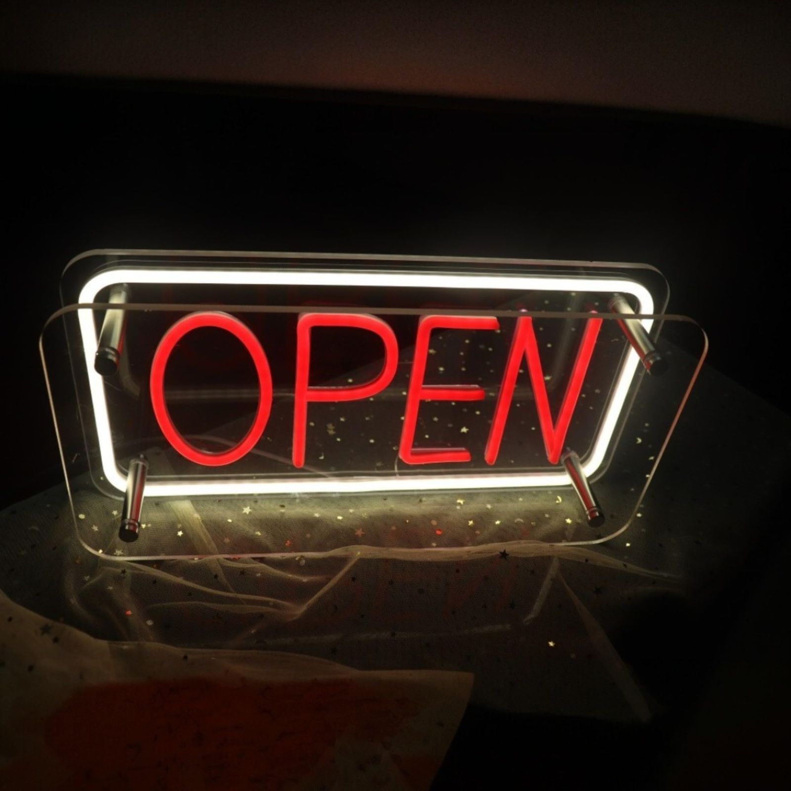 Quriest OPEN LED ネオン 看板 屋外 吊り下げ オシャレ サイン