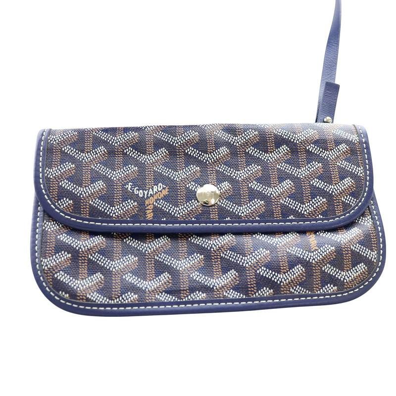 ゴヤール GOYARD サンルイ GM トートバッグ 総柄 ポーチ付き 紺