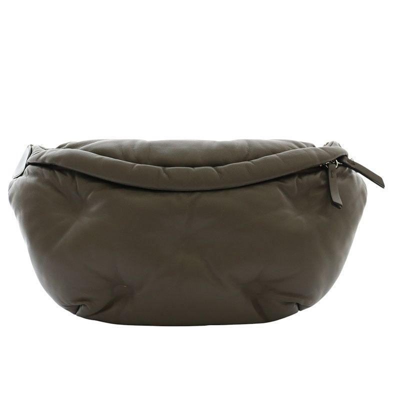 メゾンマルジェラ 11 Maison Margiela 11 Glam Slam ボディバッグウエスト レザー 茶 ブラウン グレー SB1WB0001 P4300 |AQ OS