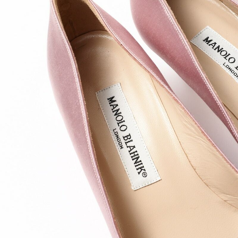 □未使用品□Manolo Blahnik マノロブラニク サテン パンプス 靴サイズ ...