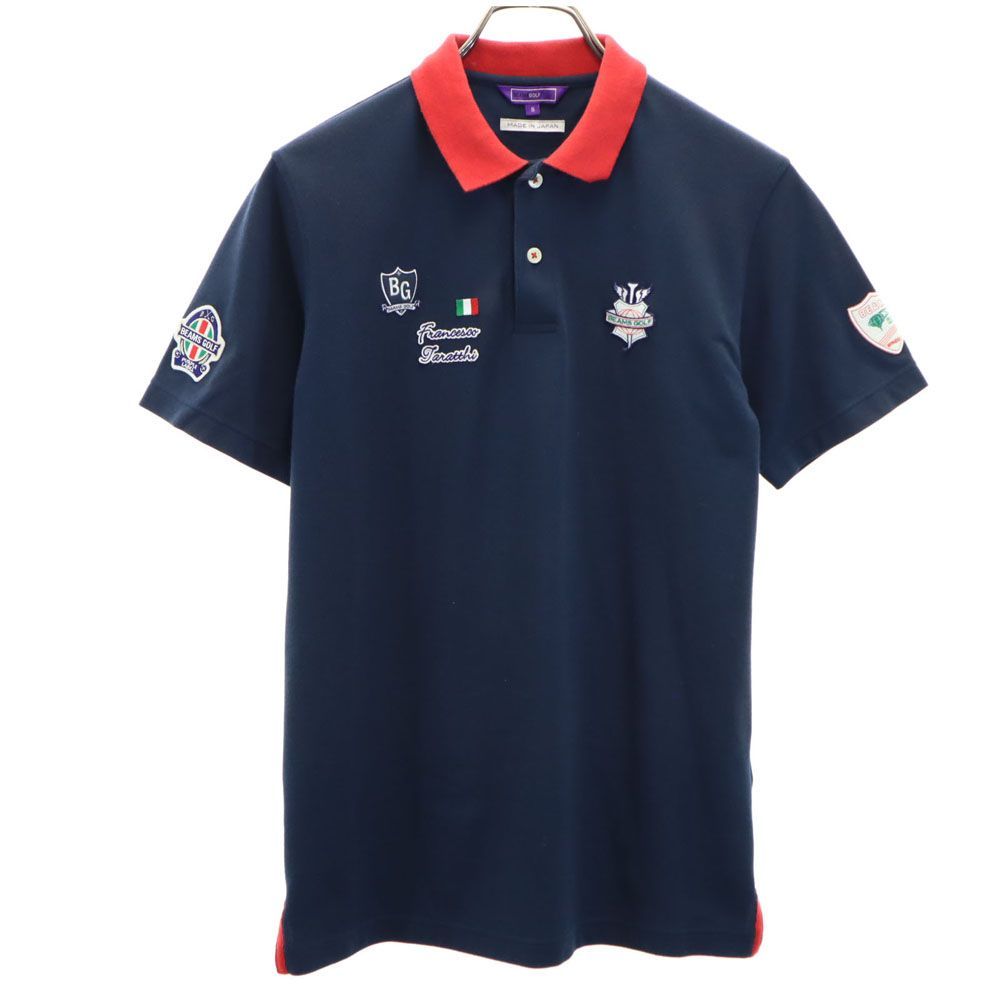 ビームスゴルフ 日本製 ゴルフ 半袖 ポロシャツ S ネイビー BEAMS GOLF