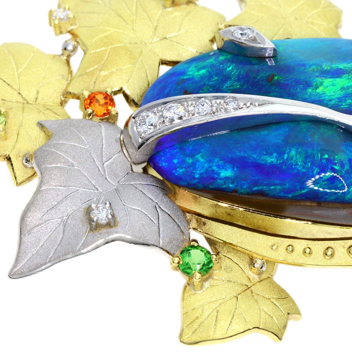 SHUN TAMURA 田村俊一 ボルダーオパール ダイヤモンド ブローチ PT900