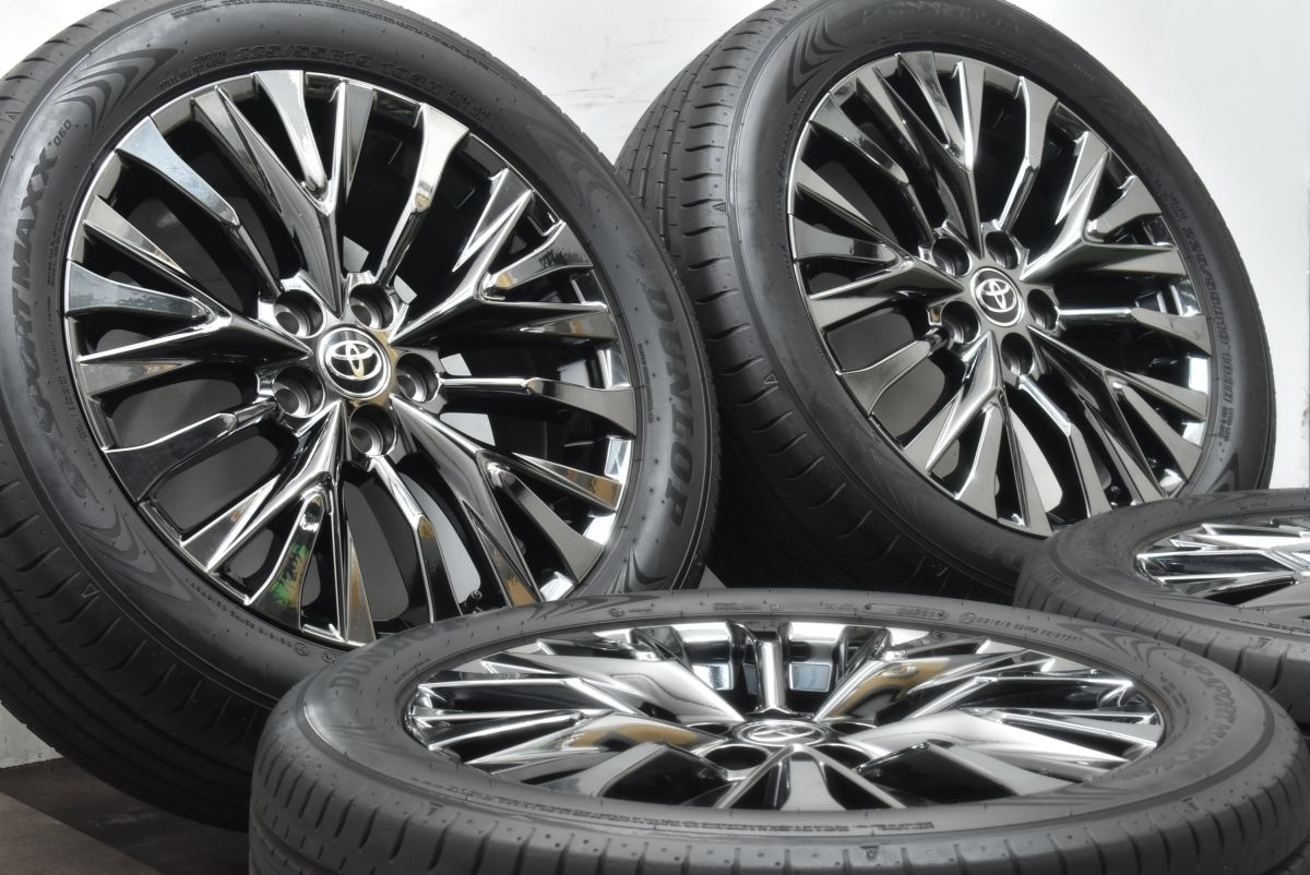 送料込バリ山40アルファード ヴェルファイア純正ダンロップ225/55ZR19♪ 美品 バリ溝】トヨタ 40 ヴェルファイア 純正 19in 7J +40