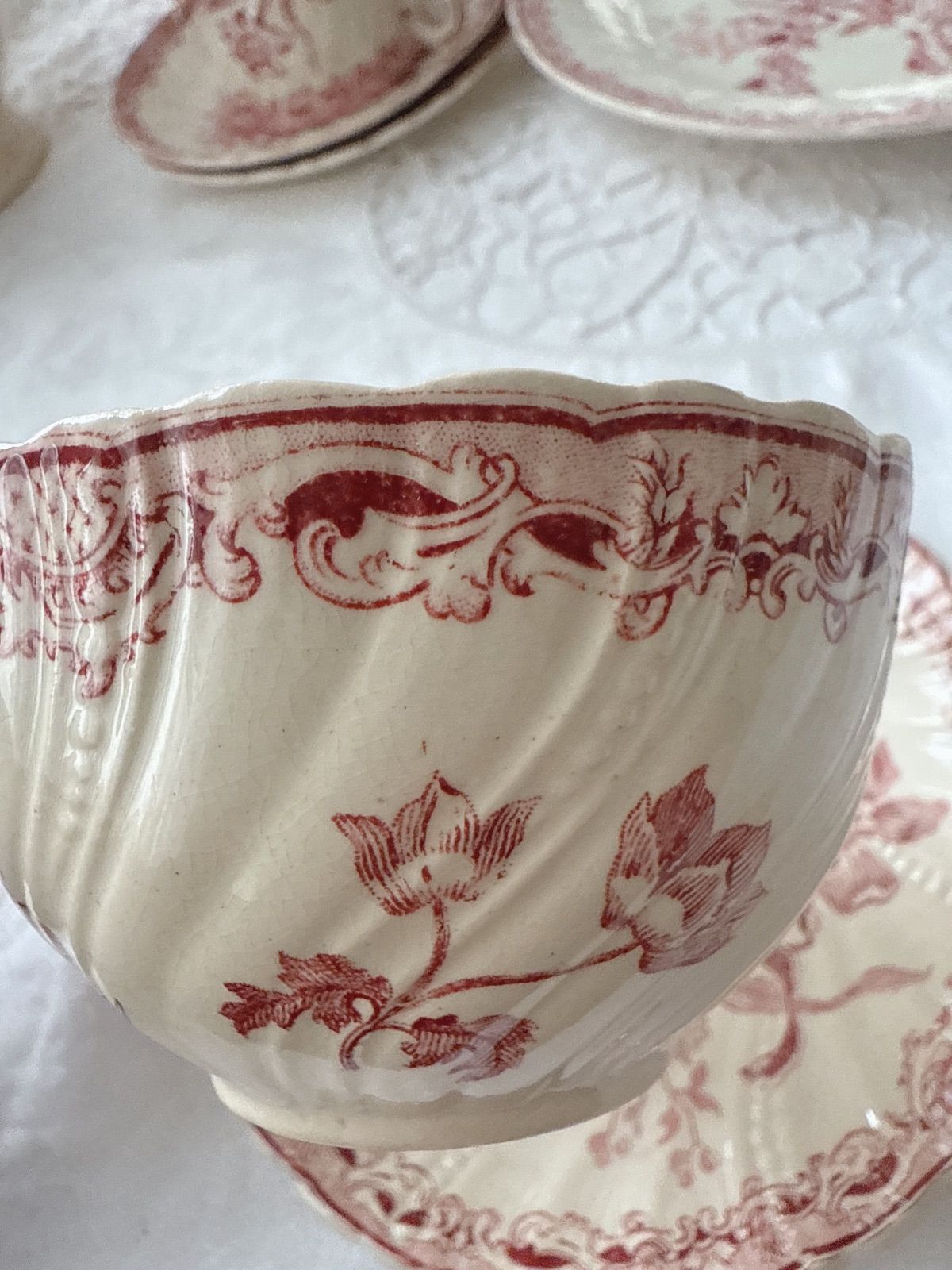 サルグミンヌ フォンタンジュ ティーカップ&ソーサー アンティーク Sarregumines Fontanges サルグミンヌ フォンタンジュ ティーカップ