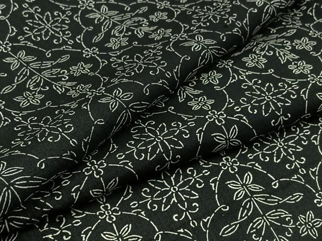 平和屋着物▽上質な小紋　単衣　切嵌文　黒地　正絹　逸品　CAAQ0067vf 平和屋着物▽上質な小紋 単衣 切嵌文 黒地 正絹 逸品 CAAQ0067vf