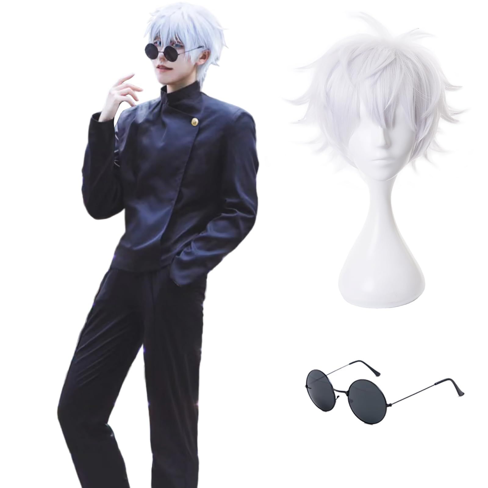 呪術廻戦　高専　五条悟　コスプレ　ウィッグ　完成品　カットセット済み 楽天市場】コスプレ 五条悟 ごじょうさとる 呪術廻戦 じゅじゅ