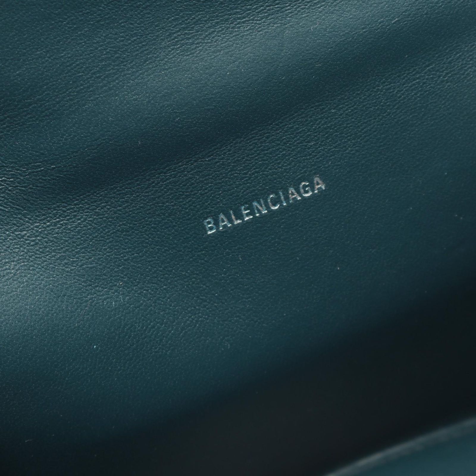 強固な バレンシアガ BALENCIAGA ハンドバッグ HOURGLASS XS 592833 ダークブルー レザー アワーグラス XS レディース Used B 2度着用