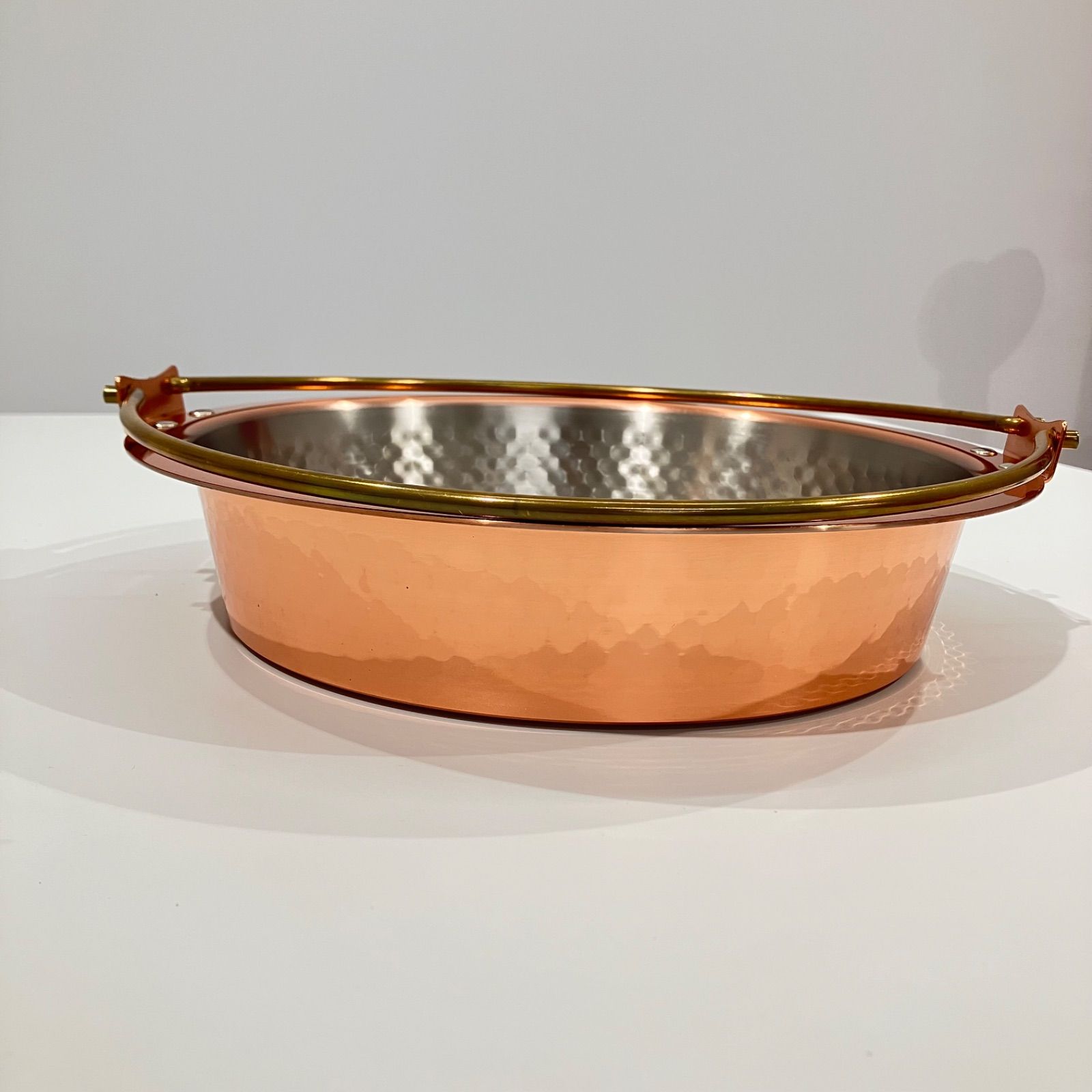 銅製 すきやき鍋 ツル付き COPPER100 HOME WARE 新光金属 【送料無料