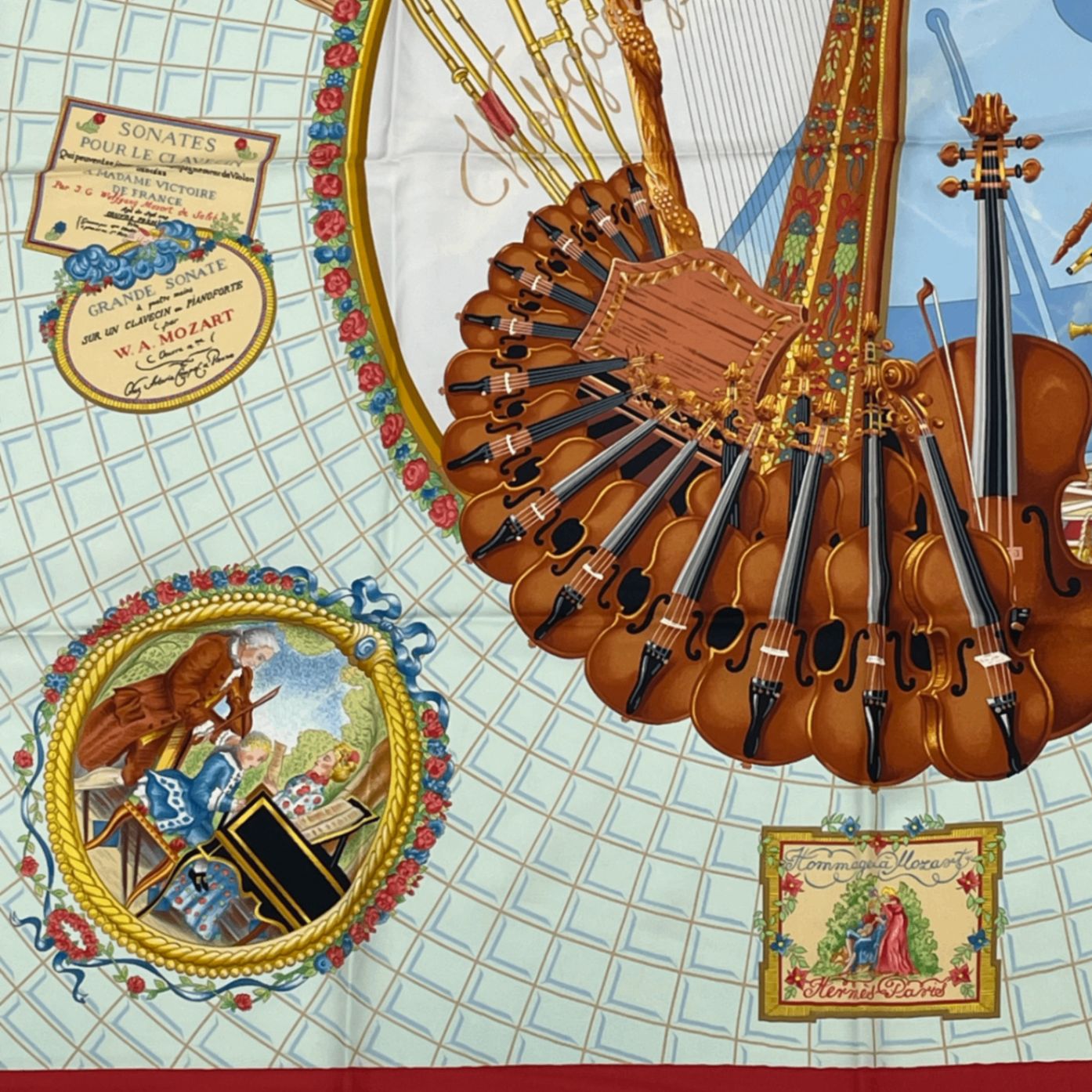 極美品 HERMES エルメス カレ90 Wolfgang Amadeus Mozart