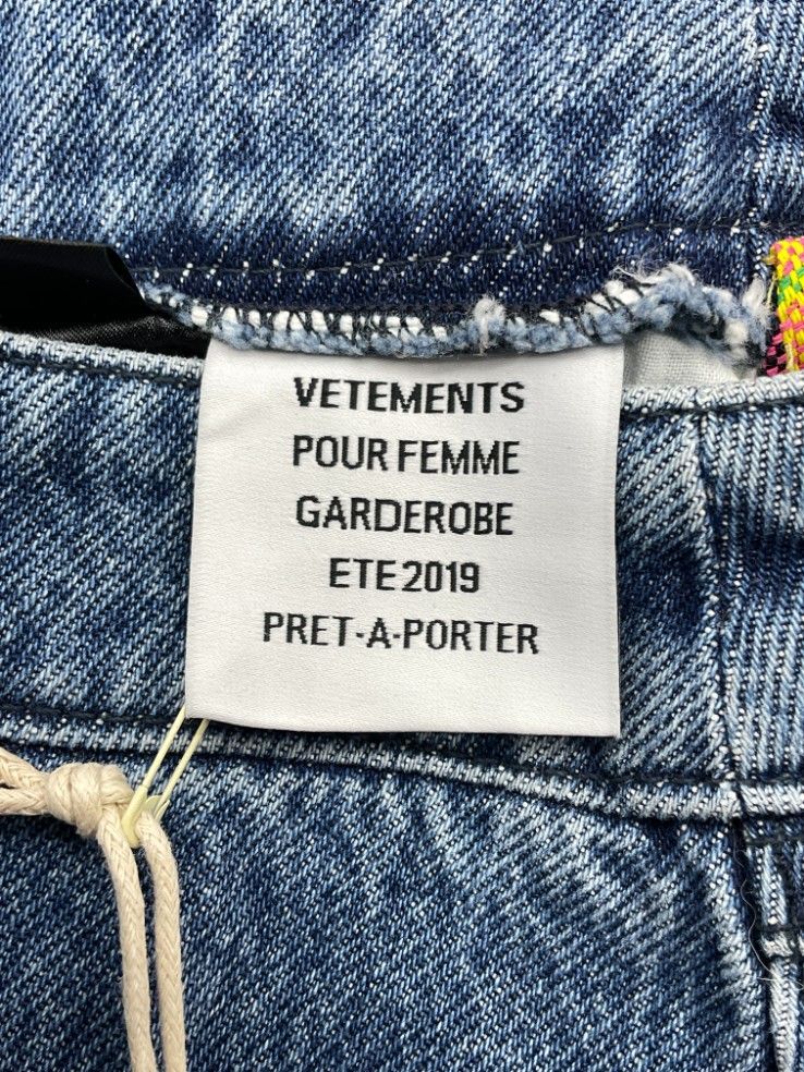 未使用 VETEMENTS ベトモン S ブルー×ピンク×イエロー SCHOOL